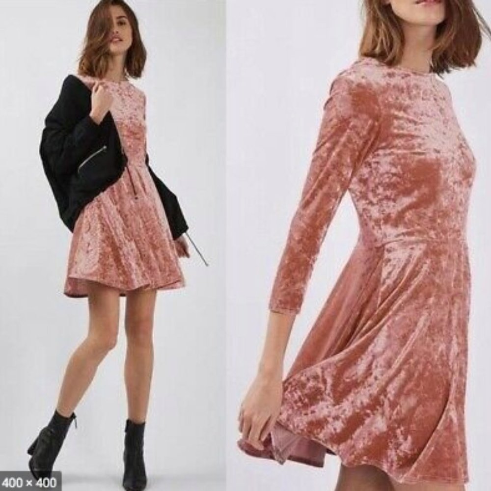 Backless crushed velvet dress